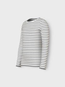 NAME IT Slim Bluse Vemma Grey Melange Cloud Dancer